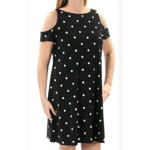 Lauren by Ralph Lauren Women's Polka-Dot Trapeze Jersey Dress Casual  Size 12.